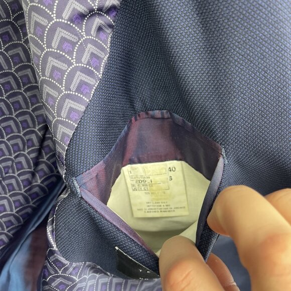 Ted Baker Navy Blue 100% Wool Joey CT Sport Coat Jacket Blazer Men's 40S - Picture 11 of 16